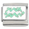 Aquarius Zodiac Italian Charm
