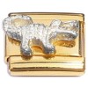 HY1038 Alligator on Gold Base Charm.