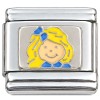 R3008 Blonde Girl Smiling Italian Charm