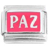 R3045red Paz Spanish Peace on Red Italian Charm