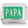 R3046green Papa Spanish Dad Father on Green Italian Charm