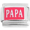 R3046red Papa Spanish Dad Father on Red Italian Charm