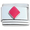 R407 Red Diamond Shape Card Suit Italian Charm
