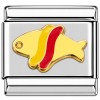 R441red Fish Red Stripe Italian Charm