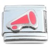 R832red Megaphone Cheer Coral Red Italian Charm