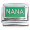 R833 Nana Name Green Italian Charm