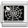 T3017silver Spider Web Silver on Black Italian Charm