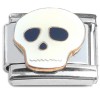 T3019white Skeleton Skull in White Italian Charm