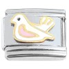 T3022pink Cute Bird Pink Belly Italian Charm