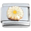 T3028white Bursting White Flower Yellow Center Italian Charm