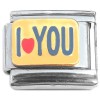 T3031 I Love You Red Heart Blue Letters Italian Charm