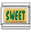 T3049green Sweet Word Green Italian Charm