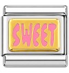 T3049pink Sweet Word Pink Italian Charm