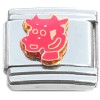 T3080red Cute Cow Head Red Italian Charm