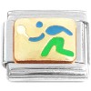 T3121 Tennis Player Blue Green Italian Charm