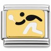 T3121blackwhite Tennis Player Black White Italian Charm