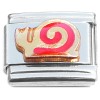 T3122red Cute Snail Red Italian Charm