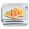 T3131 Fish Orange Red Stripe Italian Charm