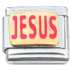 T3142 Jesus Name Red Italian Charm