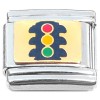 T3143 Traffic Signal Light Red Yellow Green Italian Charm