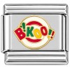 T3153red BK Logo Vintage Game Red Text Italian Charm
