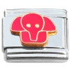 T3158red Cute Elephant Facing Forward Red Italian Charm