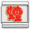 T3159red Two Red Characters Italian Charm