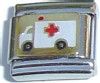 T3160 Ambulance on Gold Italian Charm