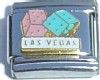 T3162pkbl Las Vegas Dice Pink and Blue Italian Charm