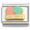 T3162pkbl Las Vegas Dice Pink and Blue Italian Charm