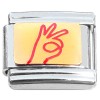 T3164red Ok Hand Sign Gotcha Okay Red Italian Charm