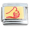 T3166red Thumbs Up Hand Sign Red Italian Charm