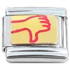 T3167red Thumbs Down Hand Sign Red Italian Charm