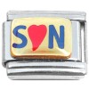 T3179 Son Blue Red Heart Italian Charm