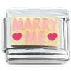 T3184 Marry Me Pink Red Hearts Italian Charm