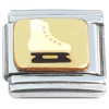 T3190 Ice Skate Black White Italian Charm