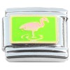 T3246 Flamingo on Green Italian Charm