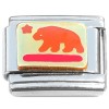 T3274 California Bear Flag Symbol Italian Charm