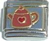 T3294 Brown Teapot with Heart Italian Charm