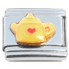 T3294cream Heart Teapot Pot of Tea Cream Italian Charm