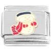 T3459 Snowman Smiling Red Scarf Christmas Italian Charm