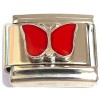 T347red Butterfly Wings Red Italian Charm