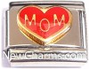 T3569red Mom On Red Heart Italian Charm