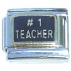T3726 Number One Teacher Blackboard Italian Charm