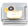 T444 Duck White Black Italian Charm