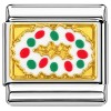 T451white Holiday Wreath White Italian Charm
