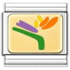 T454orange Tropical Flower Bird of Paradise Italian Charm