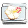 T459white Tropical Hibiscus Flower White Italian Charm