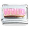 T567pink WWJD Pink What Would Jesus Do Italian Charm