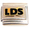 T569black LDS Letters Black Italian Charm
